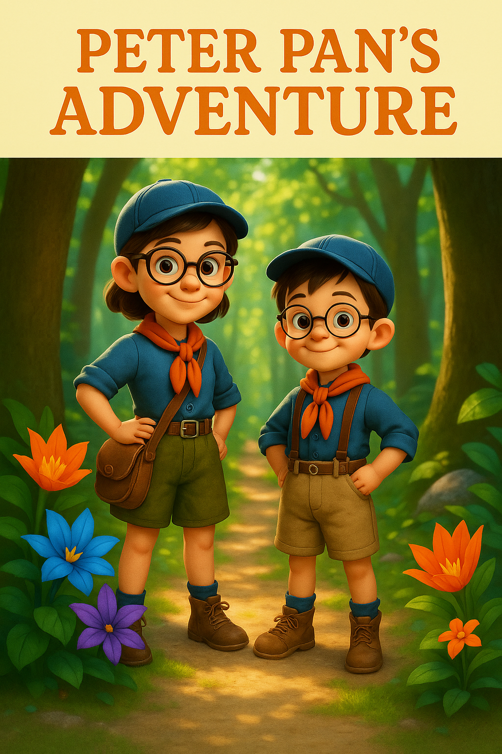 Zippy cartoonish Peter Pans Adventure book cover
